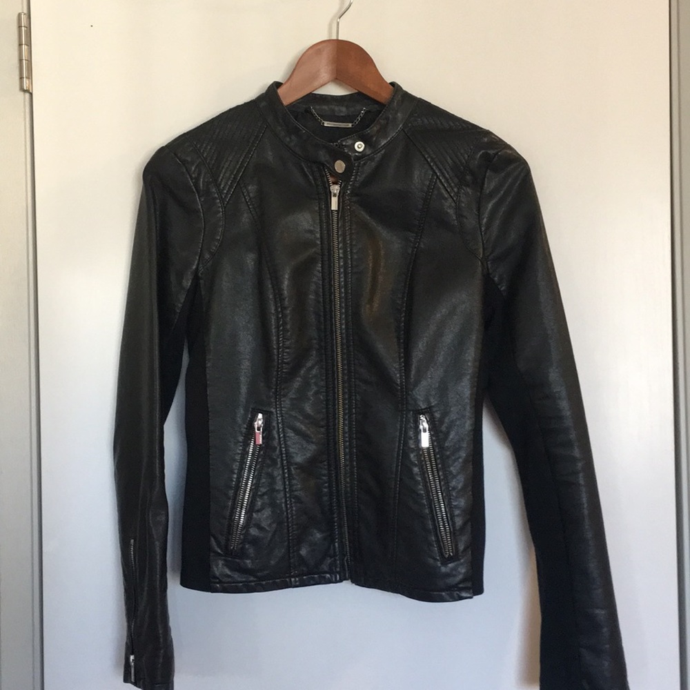 Express Faux Leather Black Jacket Size Small